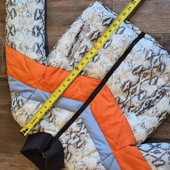 Central Park West Wesley Snakeskin Print Full Zip Puffer Jacket, XS - Picture 5 of 16